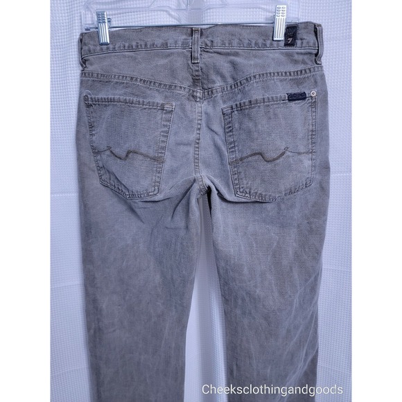 7FAM Standard Fit Button Fly Greyish Brown Jeans Men's 31x34  7 For All Mankind - Picture 6 of 8